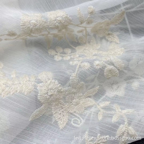 30D Woven Lace Tulle Chiffon Embroidery Fabric